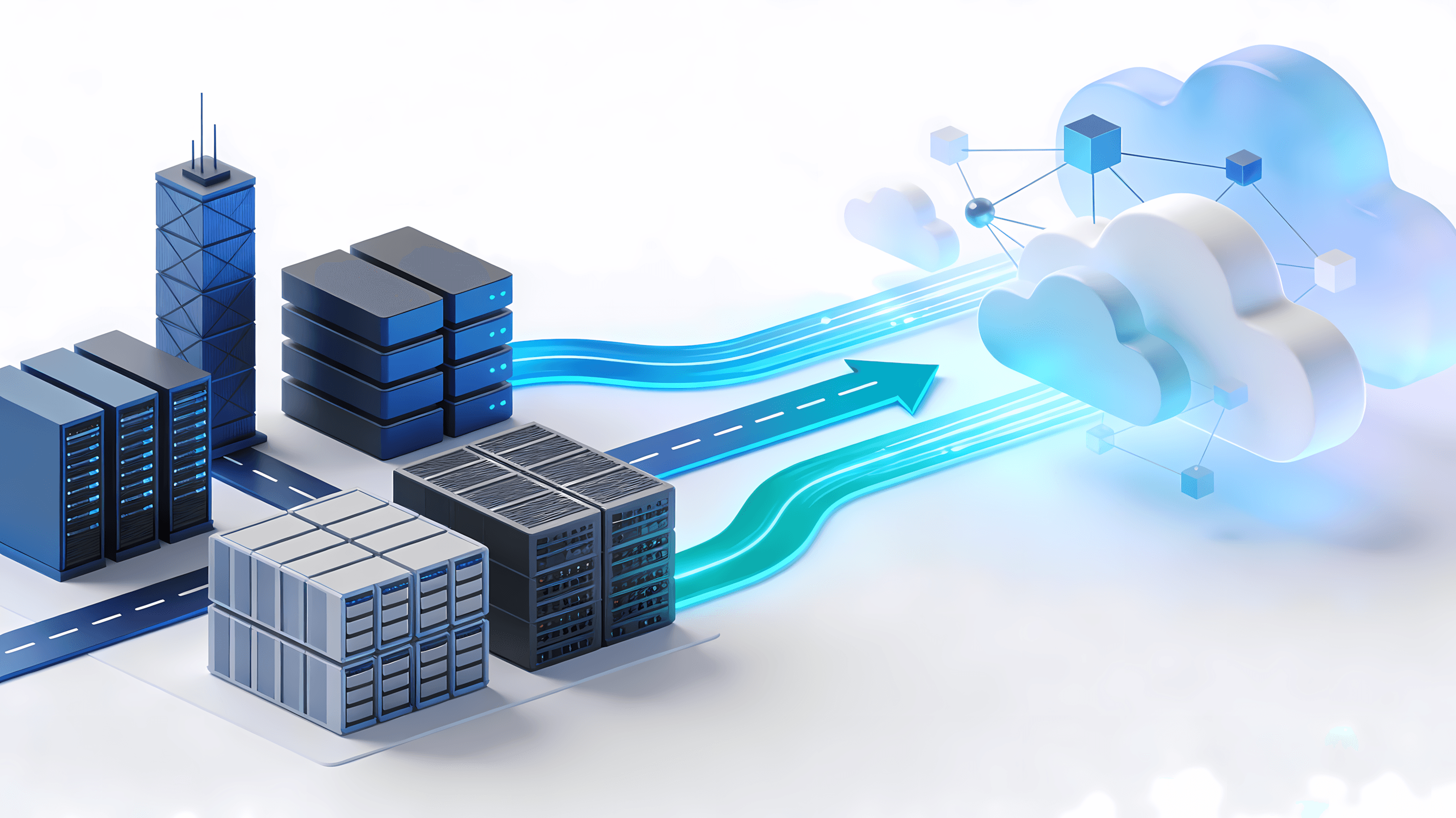 Image of server room for cloud migration